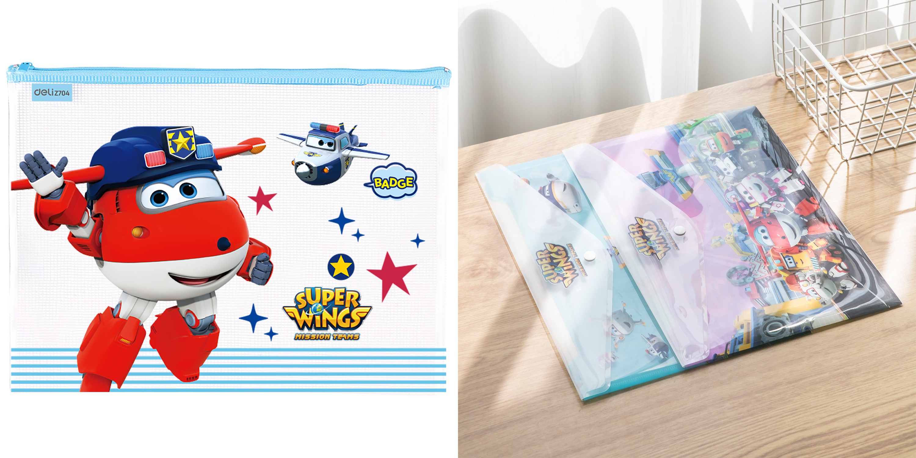 191227 super wings file bag zip bag