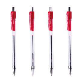 E6511 Red Retractable Ballpoint Pen 0.7mm Red