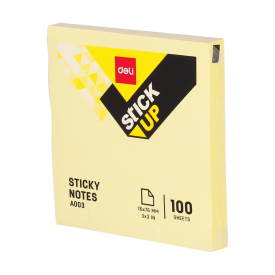 EA00353 Sticky Notes 76×76mm 3”×3” 100sheets Yellow