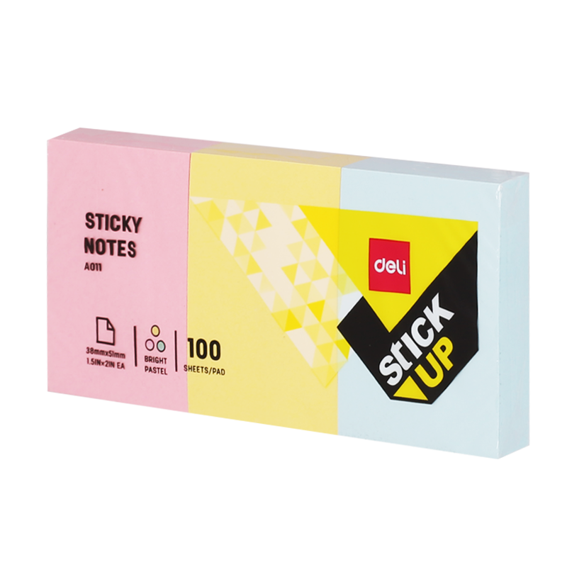 EA01103 Sticky Notes 38×51mm 1.5”×2” 100sheets 3 Color Picture(s)