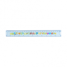 E38015 Printed EcoPVC Flexible Ruler 30cm Translu. Blue