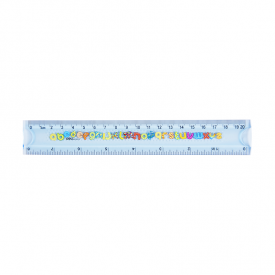 E38014 Printed EcoPVC Flexible Ruler 20cm Translu. Blue