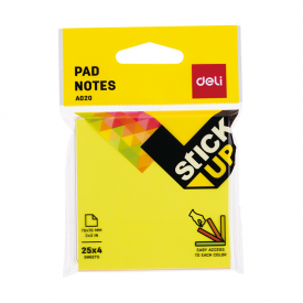 EA02002 Sticky Pad Notes 76×76mm 3”×3” 4×25sheets 4 Neon Color