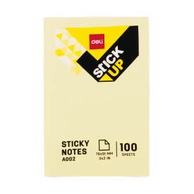 EA00253 Sticky Notes 76×51mm 3”×2” 100sheets Yellow