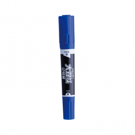 ES555 Blue 2-tip Permanent Marker Bullet 1.5mm/ Chisel 1-6mm Blue