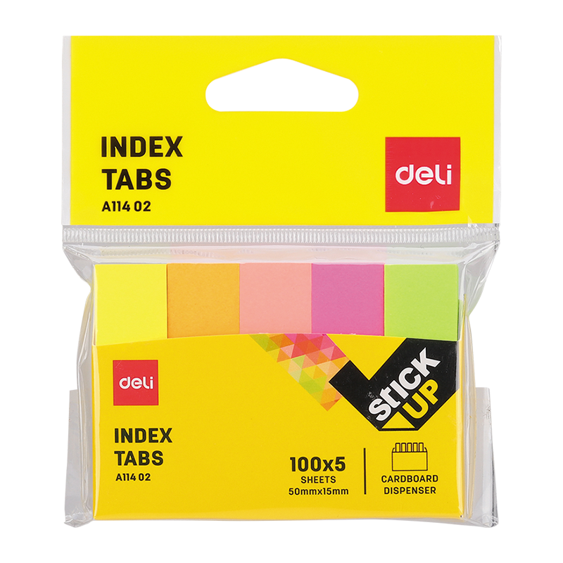 EA11402 Paper Index Tabs 50×12mm 5×100sheets 5 Color Picture(s)