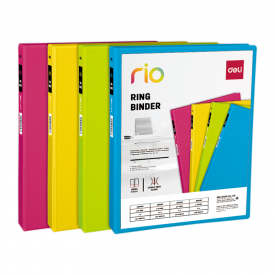 EB10100 Rio PP 1.5IN 2 D-Ring View Binder A4 4C